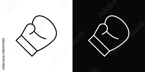 Boxing glove icons. Vector black and line icon, EPS10