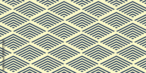 Navy Blue Chevron Pattern on Cream Texture