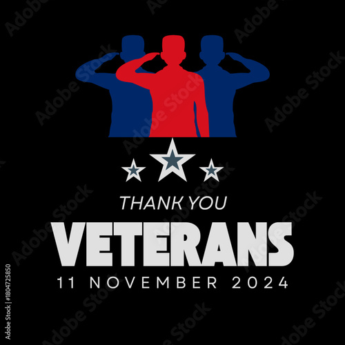 Veterans Day Thank You message on American flag, tribute to military service and patriotism.
