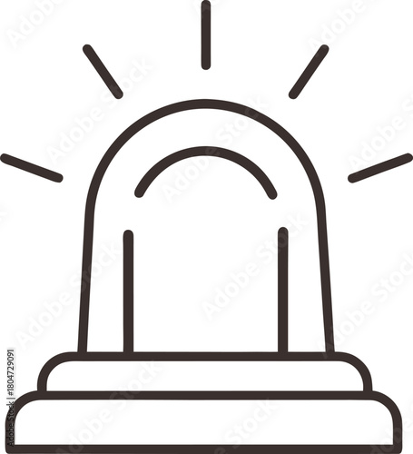 emergency siren outline vector illustration on white background