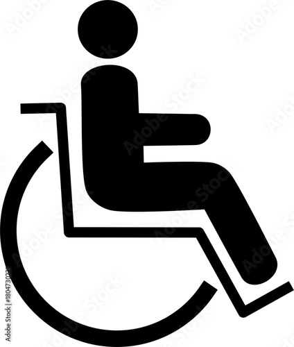 Minimalist Simple Wheelchair Accessibility Sign Symbol Design Icon Graphic