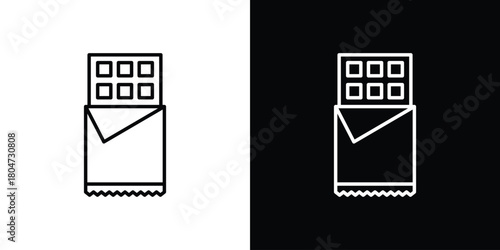 Chocolate icons. Vector black and line icon, EPS10