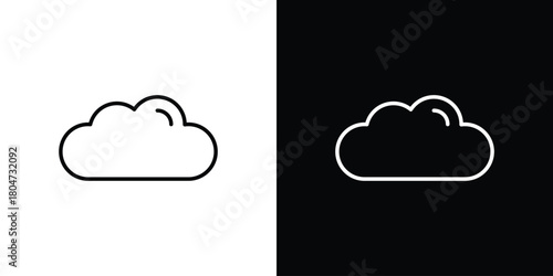 Cloud icons. Vector black and line icon, EPS10