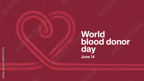 World Blood Donor Day A minimalist graphic design promoting blood donation and awareness for June 14th