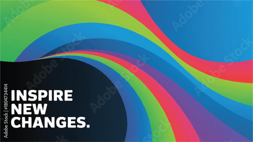 Inspire new changes with a vibrant, abstract, and modern digital background featuring flowing colorful waves creating a sense of movement and innovation