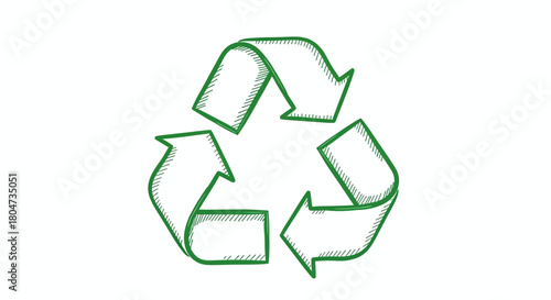 Green recycling symbol isolated on, a universal sign of reuse