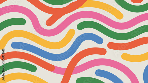 Dynamic Abstract Pattern Colorful Curvy Lines in a Playful, Modern Graphic Design Background for Creative Projects