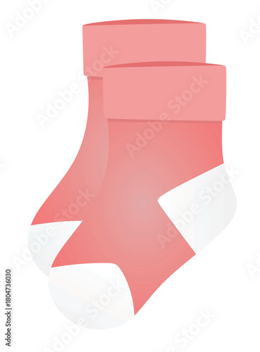 Pink baby sock. vector illustration	