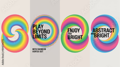 Dynamic abstract rainbow gradient swirls for modern digital art and vibrant graphic design elements and backgrounds