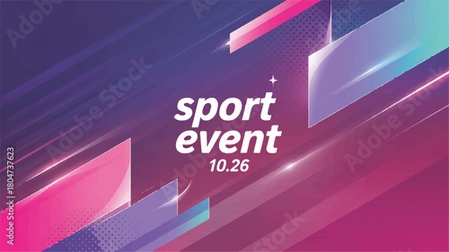 Dynamic Sport Event Announcement with Geometric Abstract Shapes and Vibrant Color Palette