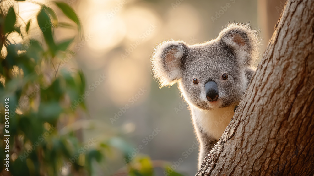 Obraz premium Koala conservation efforts: vet releases koala into natural habitat