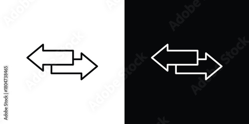 Data transfer icons. Vector black and line icon, EPS10