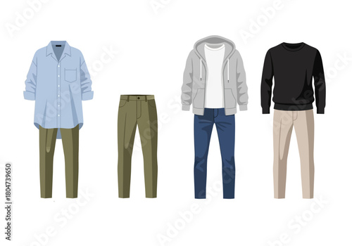 Outfit combinations for men Casual and stylish clothing options.