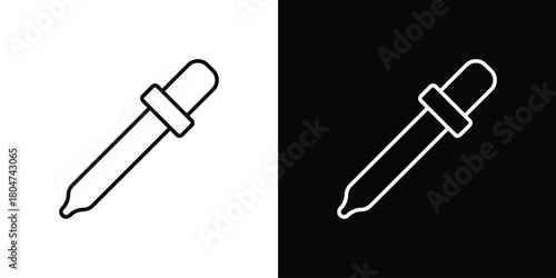 Eye dropper icons. Vector black and line icon, EPS10