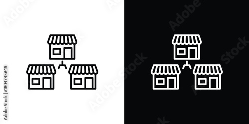 Franchise icons. Vector black and line icon, EPS10