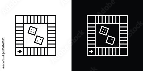 Game board icons. Vector black and line icon, EPS10