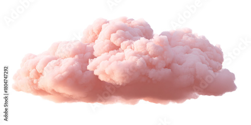 Fluffy pink cloud isolated on black background Dreamy cotton candy cloudscape with soft pastel colors Concept of fantasy, imagination, and abstract nature
