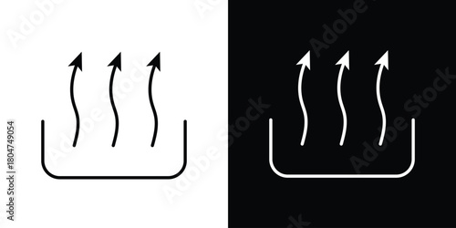 Heat icons. Vector black and line icon, EPS10