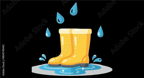 Sunny Day Style" Yellow Polka Dot Rain Boots