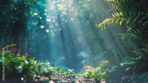 Beautiful jungle with sunlights brust