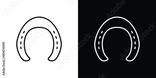 Horseshoe icons. Vector black and line icon, EPS10