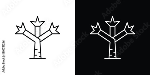 Joshua tree icons. Vector black and line icon, EPS10