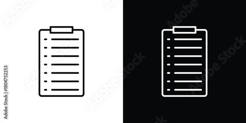 List icons. Vector black and line icon, EPS10