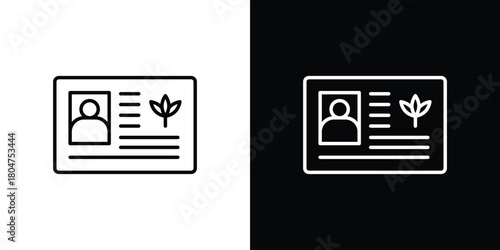 Medical marijuana card icons. Vector black and line icon, EPS10