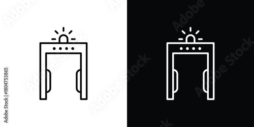 Metal detector icons. Vector black and line icon, EPS10
