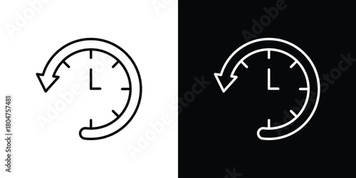 Past time icons. Vector black and line icon, EPS10