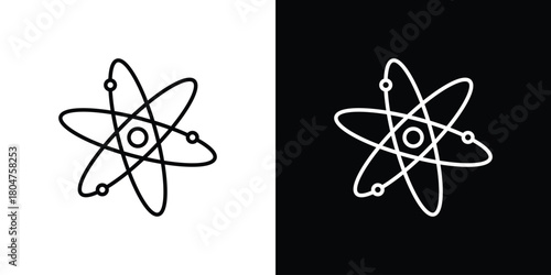 Physics icons. Vector black and line icon, EPS10