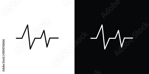 Pulse icons. Vector black and line icon, EPS10