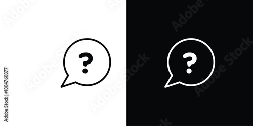 Question icons. Vector black and line icon, EPS10