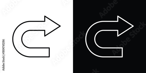 Redo icons. Vector black and line icon, EPS10