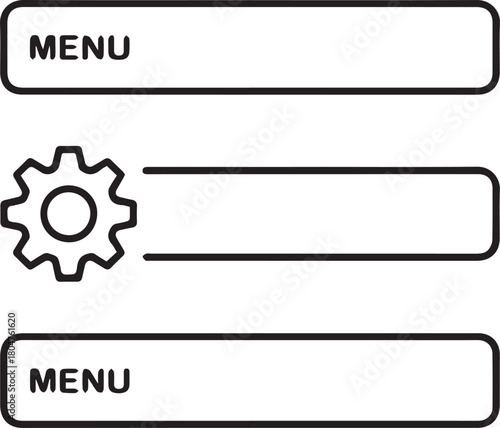 Elegant navigation menu user interface elements for mobile app and website design with clean lines offering a modern user experience and intuitive control