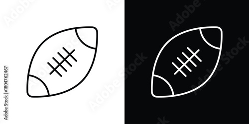 Rugby icons. Vector black and line icon, EPS10