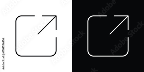 Share icons. Vector black and line icon, EPS10