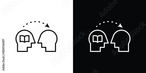 Share thoughts icons. Vector black and line icon, EPS10
