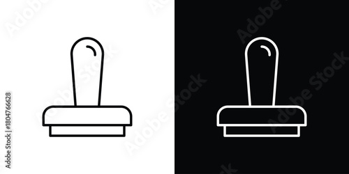 Stamp icons. Vector black and line icon, EPS10