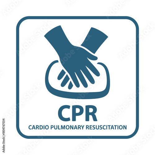 Cpr cardiopulmonary resuscitation hands symbol medical emergency aid