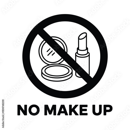 Prohibition sign for cosmetics and makeup products