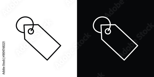 Tag icons. Vector black and line icon, EPS10