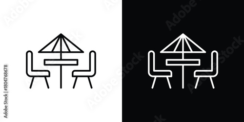 Terrace icons. Vector black and line icon, EPS10