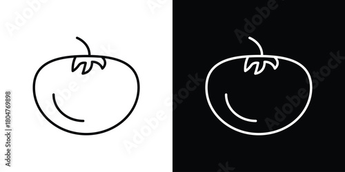 Tomato icons. Vector black and line icon, EPS10