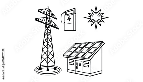 Renewable energy sources including solar power and electricity