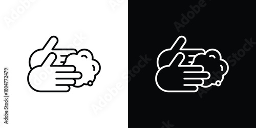 Wash your hands icons. Vector black and line icon, EPS10