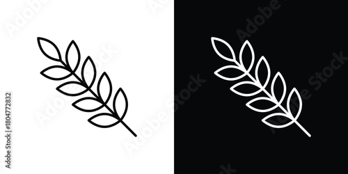 Wheat icons. Vector black and line icon, EPS10