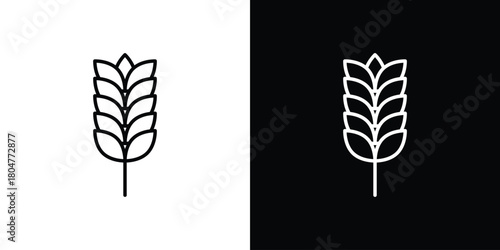 Wheat icons. Vector black and line icon, EPS10