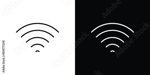Wifi icons. Vector black and line icon, EPS10