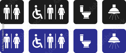 Gender signs for public restrooms. Toilet vector icon. WC sign.